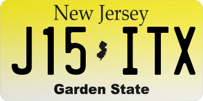 NJ license plate J15ITX