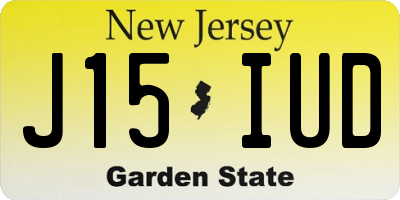 NJ license plate J15IUD