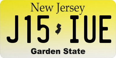 NJ license plate J15IUE