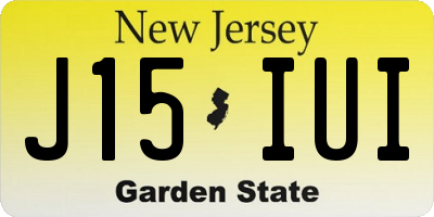 NJ license plate J15IUI