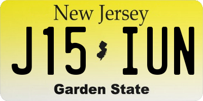NJ license plate J15IUN