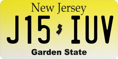 NJ license plate J15IUV