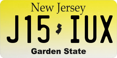 NJ license plate J15IUX