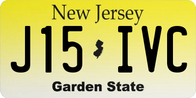 NJ license plate J15IVC