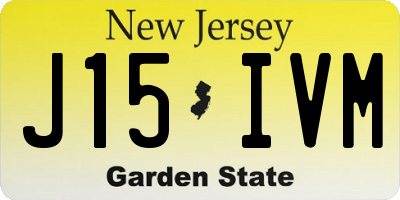 NJ license plate J15IVM