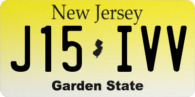 NJ license plate J15IVV