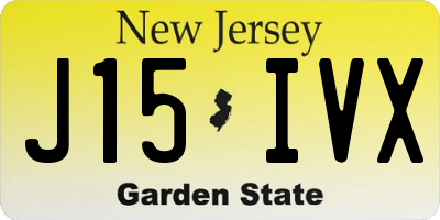 NJ license plate J15IVX