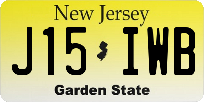 NJ license plate J15IWB