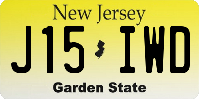 NJ license plate J15IWD