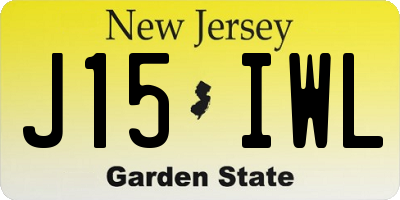 NJ license plate J15IWL