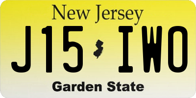 NJ license plate J15IWO
