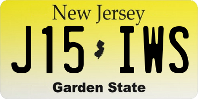 NJ license plate J15IWS