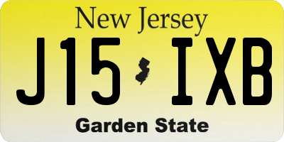 NJ license plate J15IXB