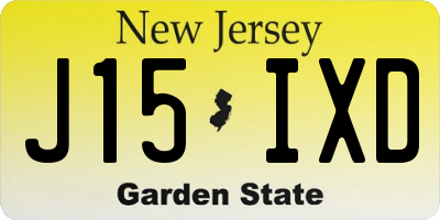 NJ license plate J15IXD