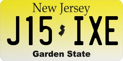 NJ license plate J15IXE
