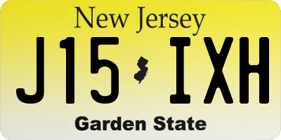 NJ license plate J15IXH