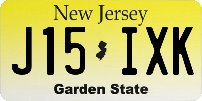 NJ license plate J15IXK