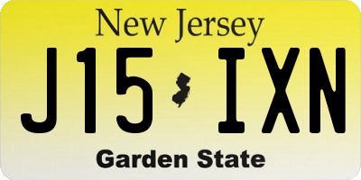 NJ license plate J15IXN