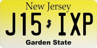 NJ license plate J15IXP