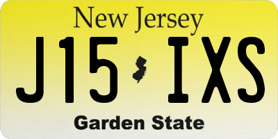 NJ license plate J15IXS