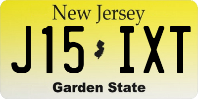 NJ license plate J15IXT