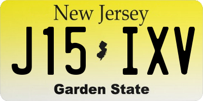 NJ license plate J15IXV