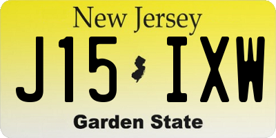 NJ license plate J15IXW