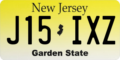 NJ license plate J15IXZ