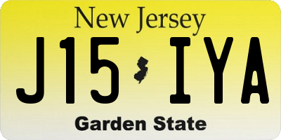 NJ license plate J15IYA