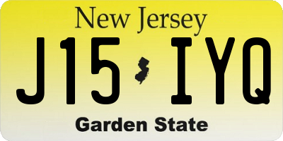NJ license plate J15IYQ