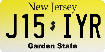 NJ license plate J15IYR