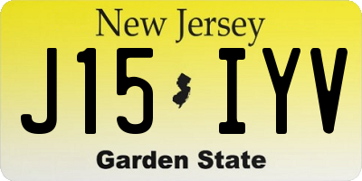 NJ license plate J15IYV