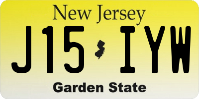 NJ license plate J15IYW