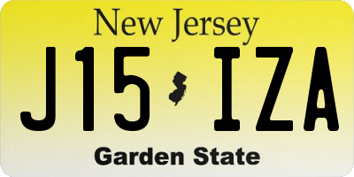 NJ license plate J15IZA