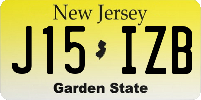 NJ license plate J15IZB