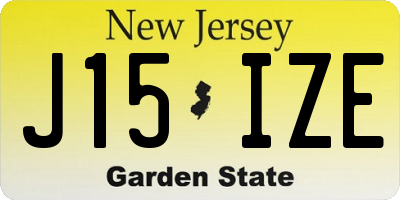 NJ license plate J15IZE