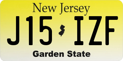 NJ license plate J15IZF