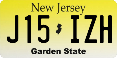 NJ license plate J15IZH