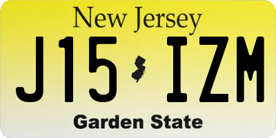 NJ license plate J15IZM