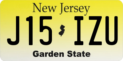 NJ license plate J15IZU