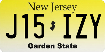 NJ license plate J15IZY