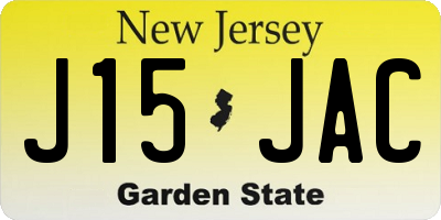 NJ license plate J15JAC