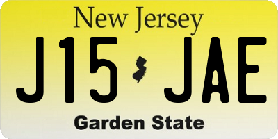 NJ license plate J15JAE