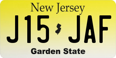 NJ license plate J15JAF