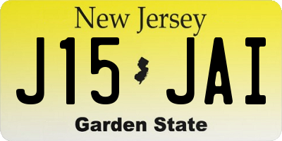 NJ license plate J15JAI