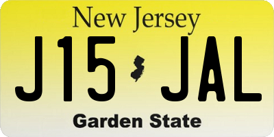 NJ license plate J15JAL