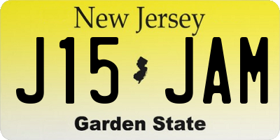 NJ license plate J15JAM