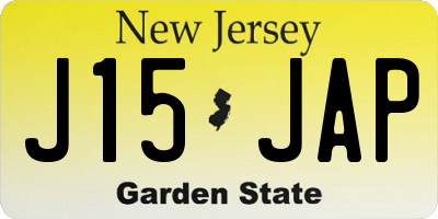 NJ license plate J15JAP