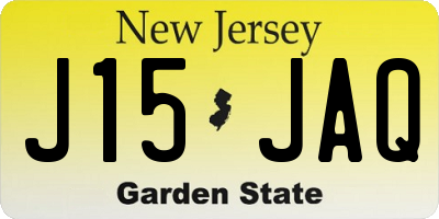 NJ license plate J15JAQ