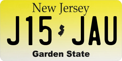 NJ license plate J15JAU